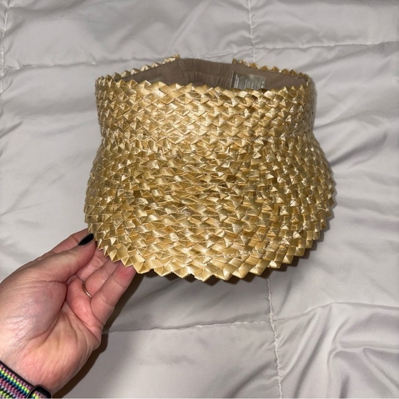 Hemlock hat co. Capri Visor Hand Woven Hat Beach Straw Linen - Picture 2 of 6